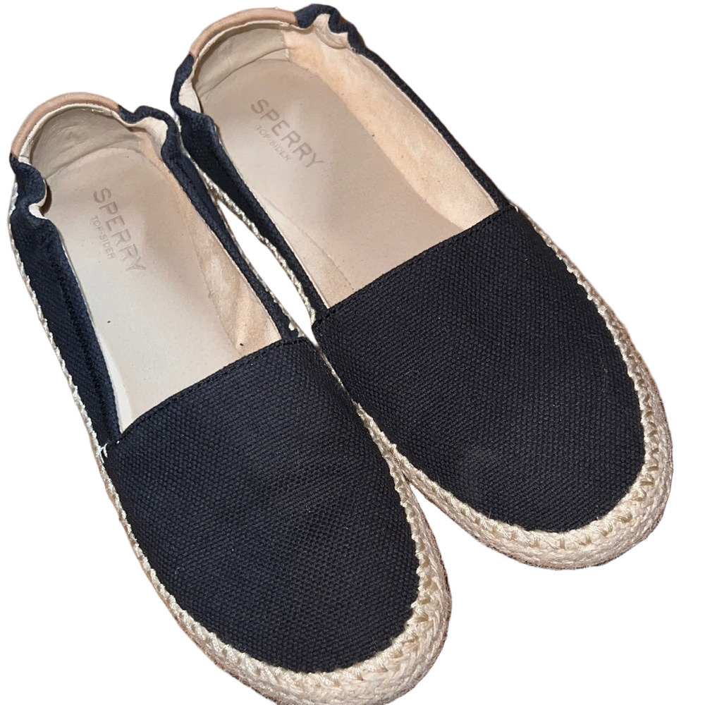 Sperry Black Canvas Espadrilles 8